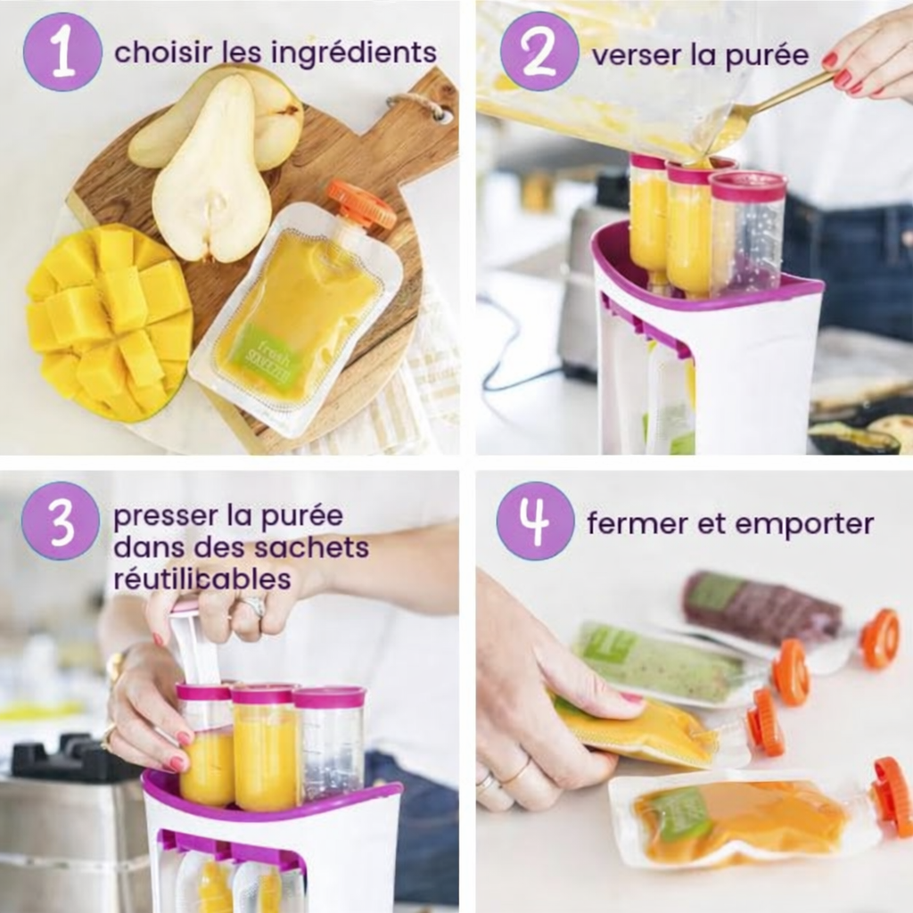 Préparateur de gourdes maison – Des repas frais pour bébé en quelques secondes